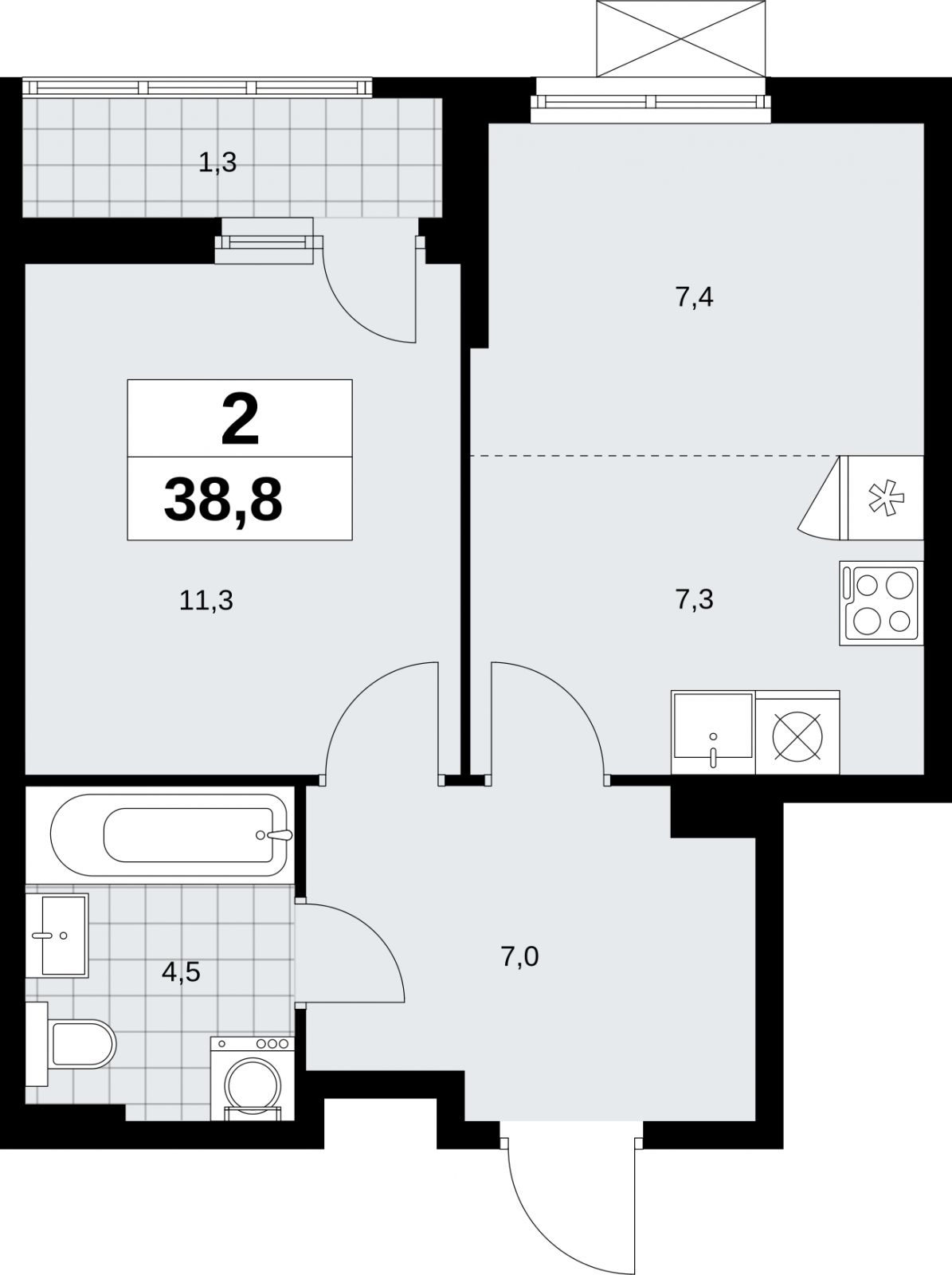 3-комнатная квартира с отделкой в Жилой район Южные кварталы на 1 этаже в 6 секции. Сдача в 1 кв. 2024 г.