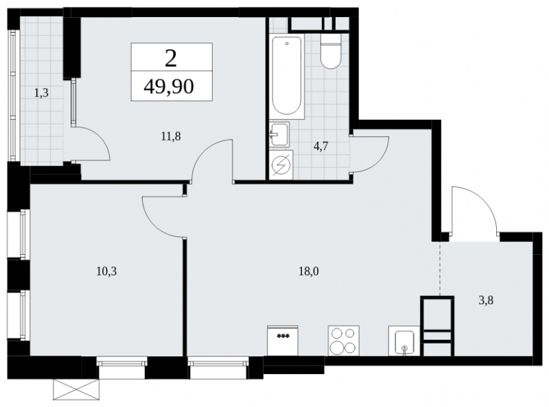 3-комнатная квартира с отделкой в Велнес-квартал Никольский на 9 этаже в 1 секции. Сдача в 4 кв. 2023 г.
