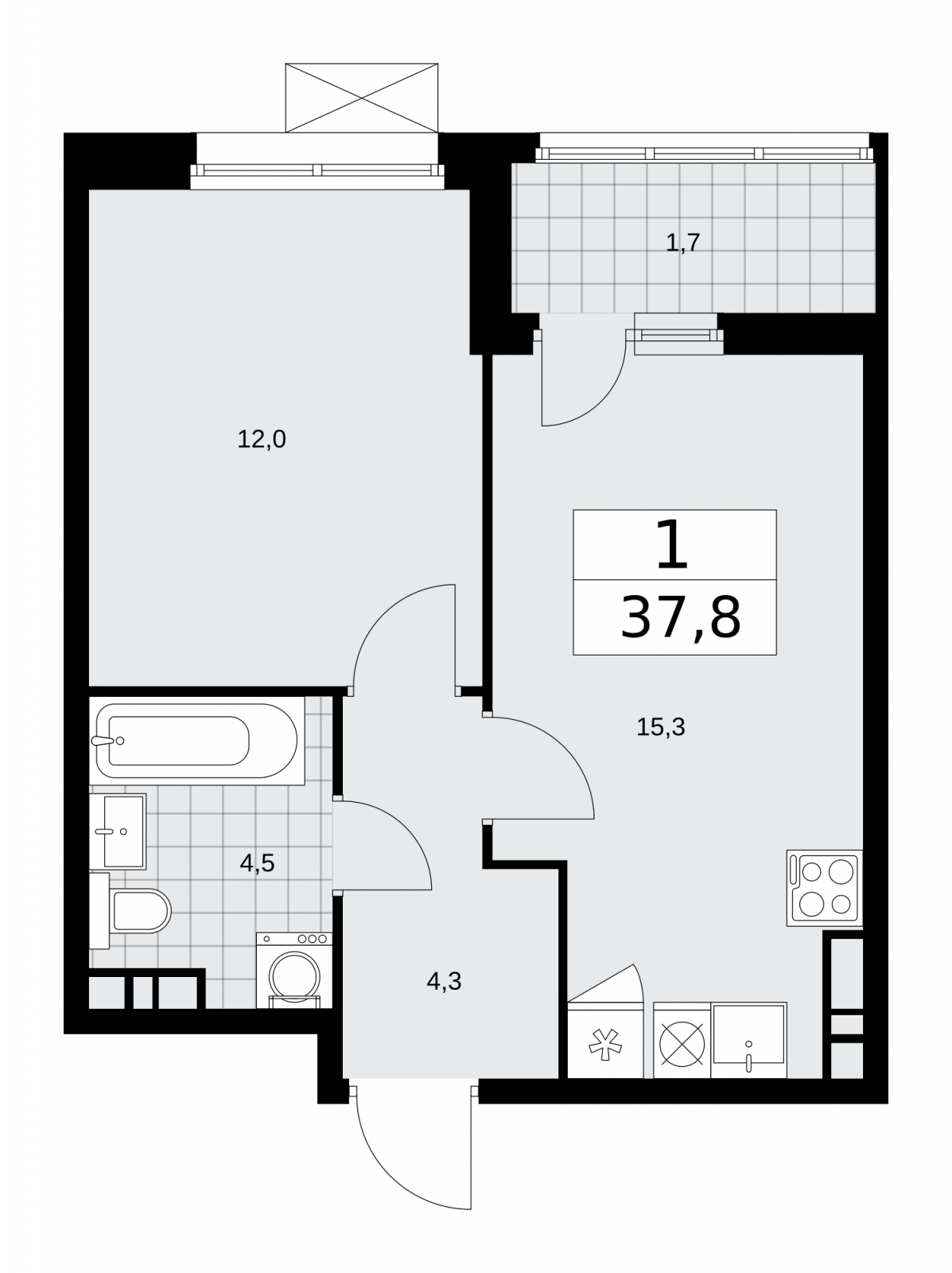 3-комнатная квартира с отделкой в Жилой район Южные кварталы на 5 этаже в 5 секции. Сдача в 3 кв. 2026 г.