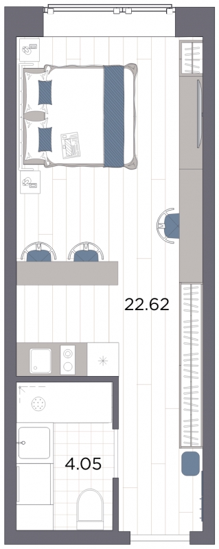 1-комнатная квартира с отделкой в ЖК Амурский парк на 32 этаже в 3 секции. Сдача в 3 кв. 2024 г.
