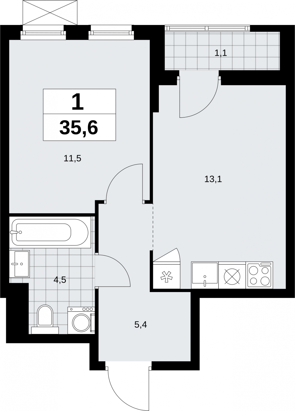 3-комнатная квартира с отделкой в Квартал На Некрасова на 11 этаже в 1 секции. Сдача в 4 кв. 2024 г.