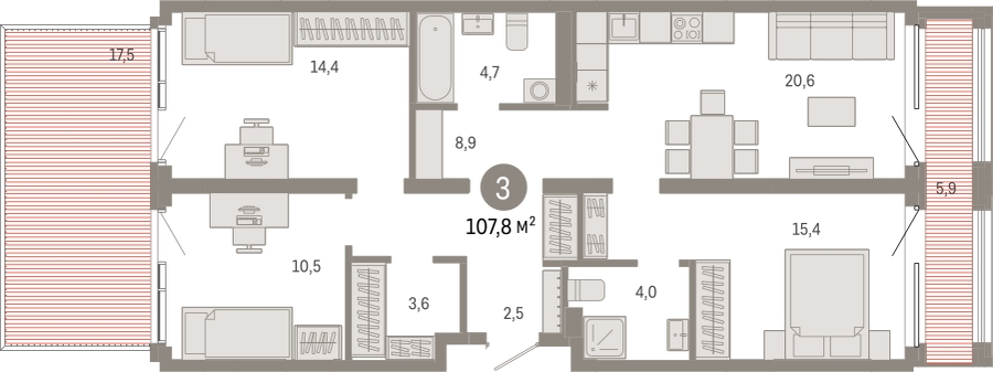 1-комнатная квартира (Студия) с отделкой в ЖК Аквилон PARK на 14 этаже в 10 секции. Сдача в 2 кв. 2022 г.