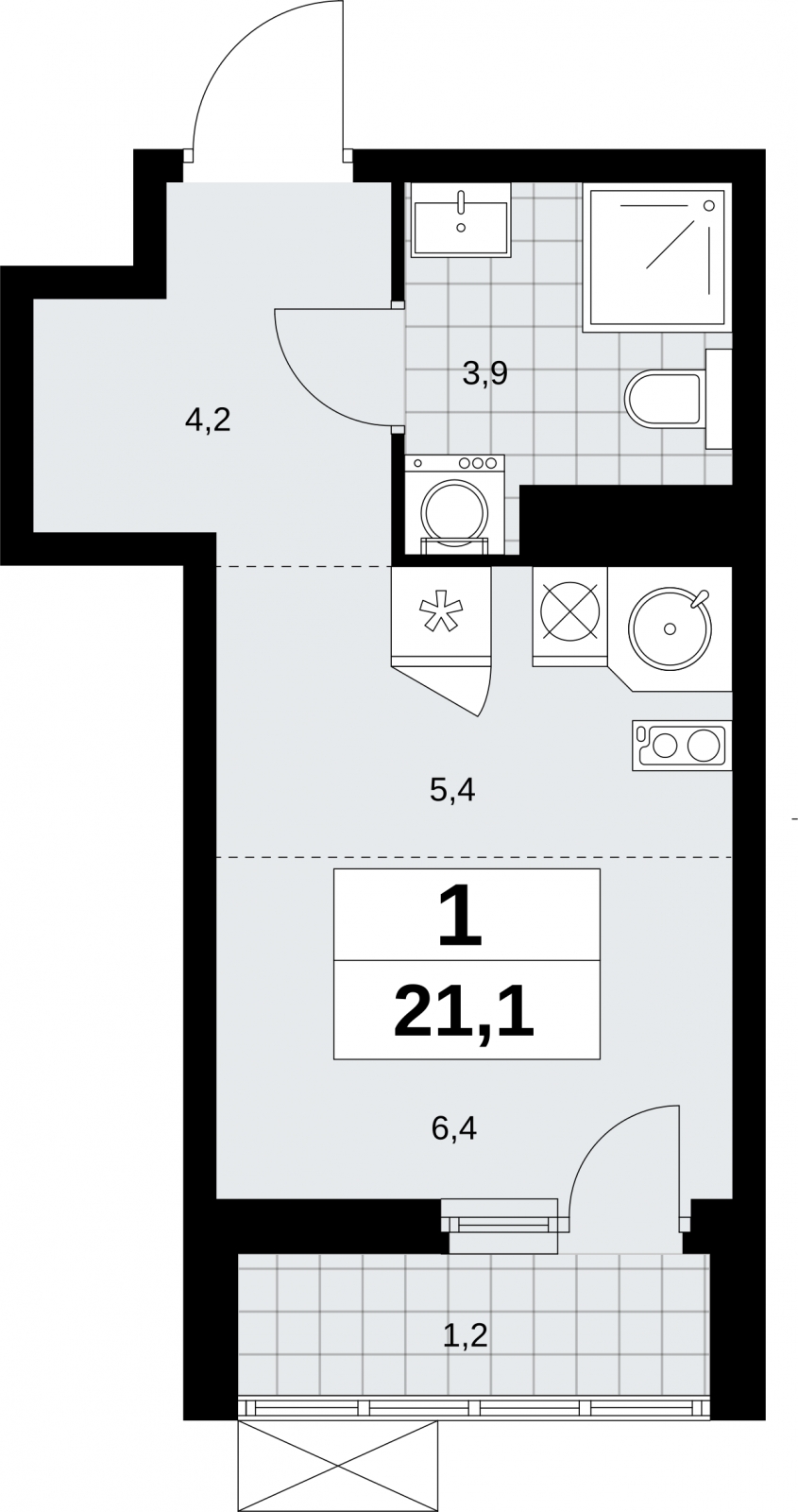 3-комнатная квартира в ЖК Дзен-кварталы на 3 этаже в 3 секции. Сдача в 2 кв. 2026 г.