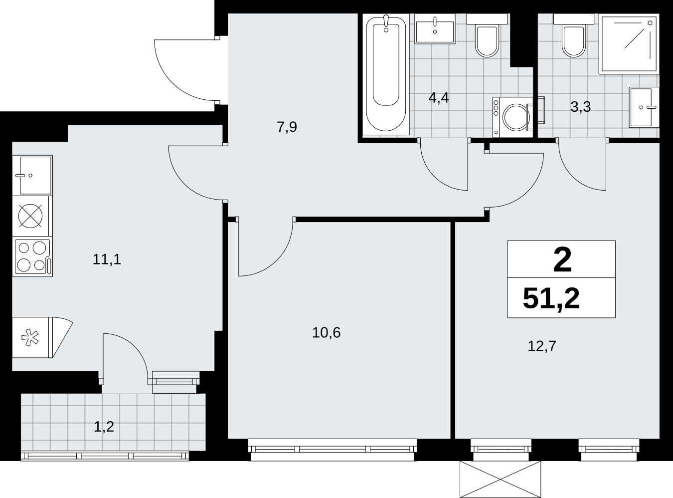 1-комнатная квартира (Студия) с отделкой в ЖК Дзен-кварталы на 16 этаже в 1 секции. Сдача в 1 кв. 2025 г.
