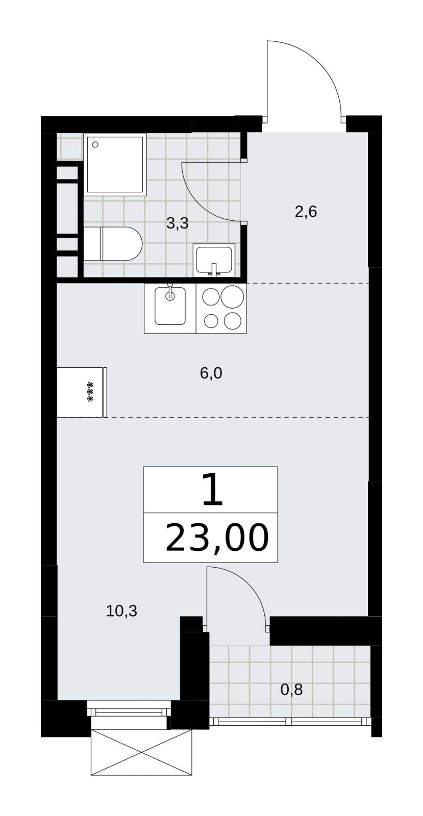 4-комнатная квартира в ЖК Скандинавия на 13 этаже в 1 секции. Сдача в 4 кв. 2024 г.