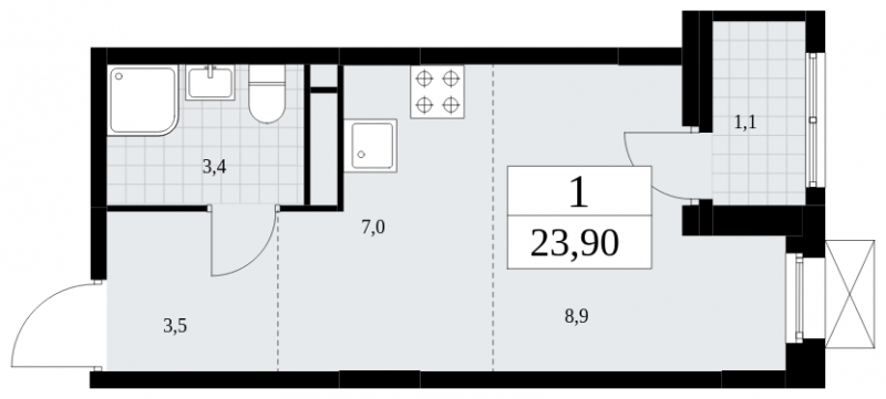 2-комнатная квартира с отделкой в ЖК Скандинавия на 5 этаже в 2 секции. Сдача в 4 кв. 2024 г.