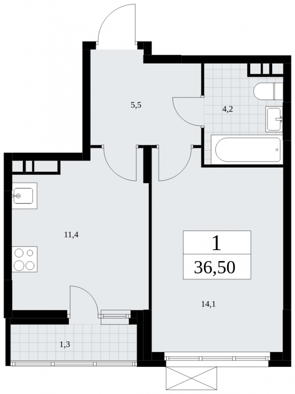 3-комнатная квартира в ЖК Скандинавия на 4 этаже в 4 секции. Сдача в 4 кв. 2024 г.