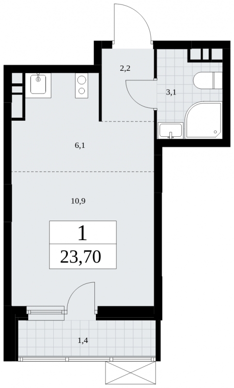 2-комнатная квартира с отделкой в ЖК Скандинавия на 14 этаже в 2 секции. Сдача в 4 кв. 2024 г.