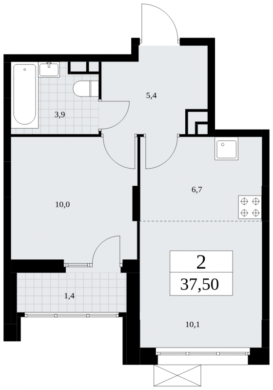 4-комнатная квартира в ЖК Скандинавия на 8 этаже в 1 секции. Сдача в 4 кв. 2024 г.