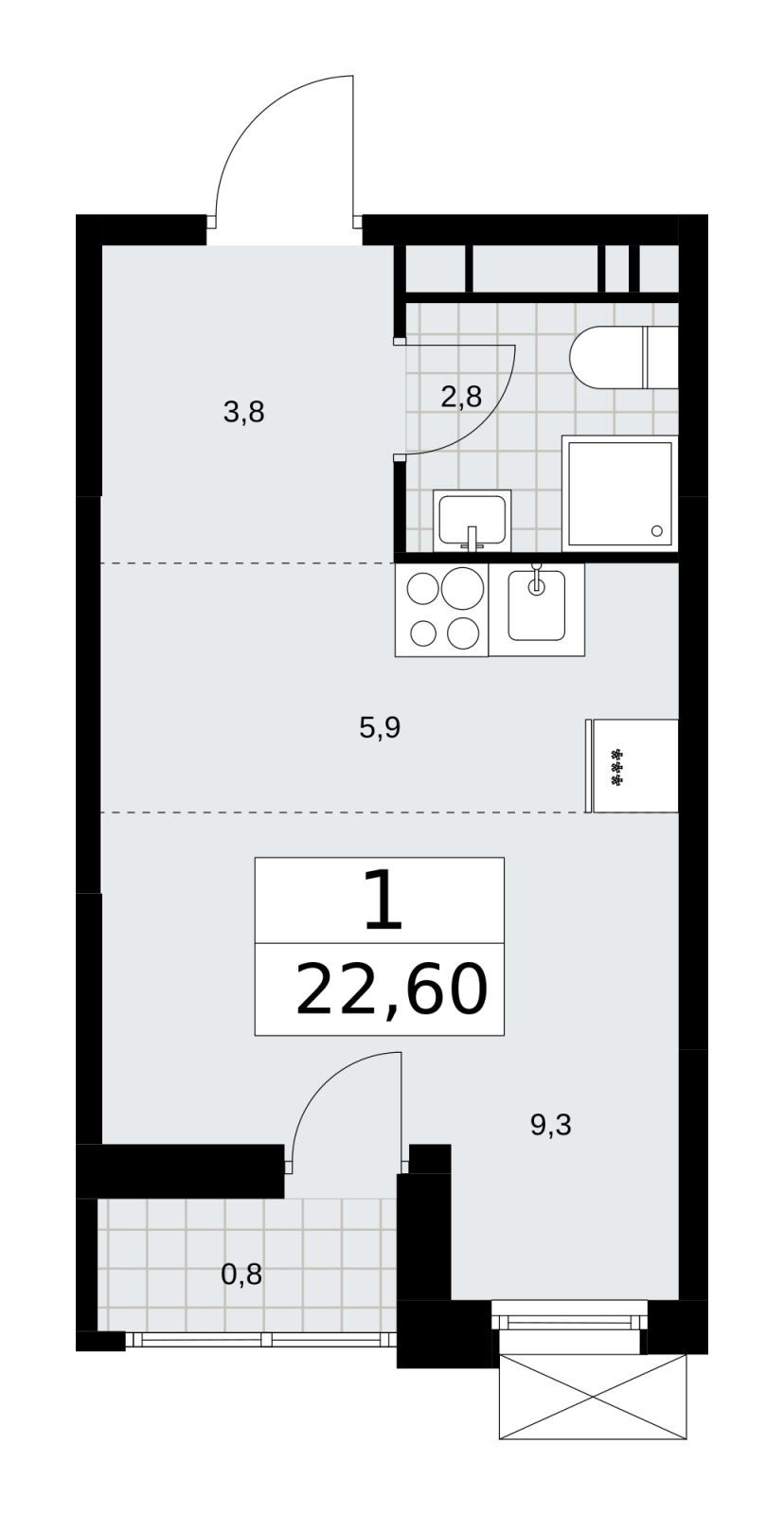 4-комнатная квартира в ЖК Скандинавия на 4 этаже в 1 секции. Сдача в 4 кв. 2024 г.