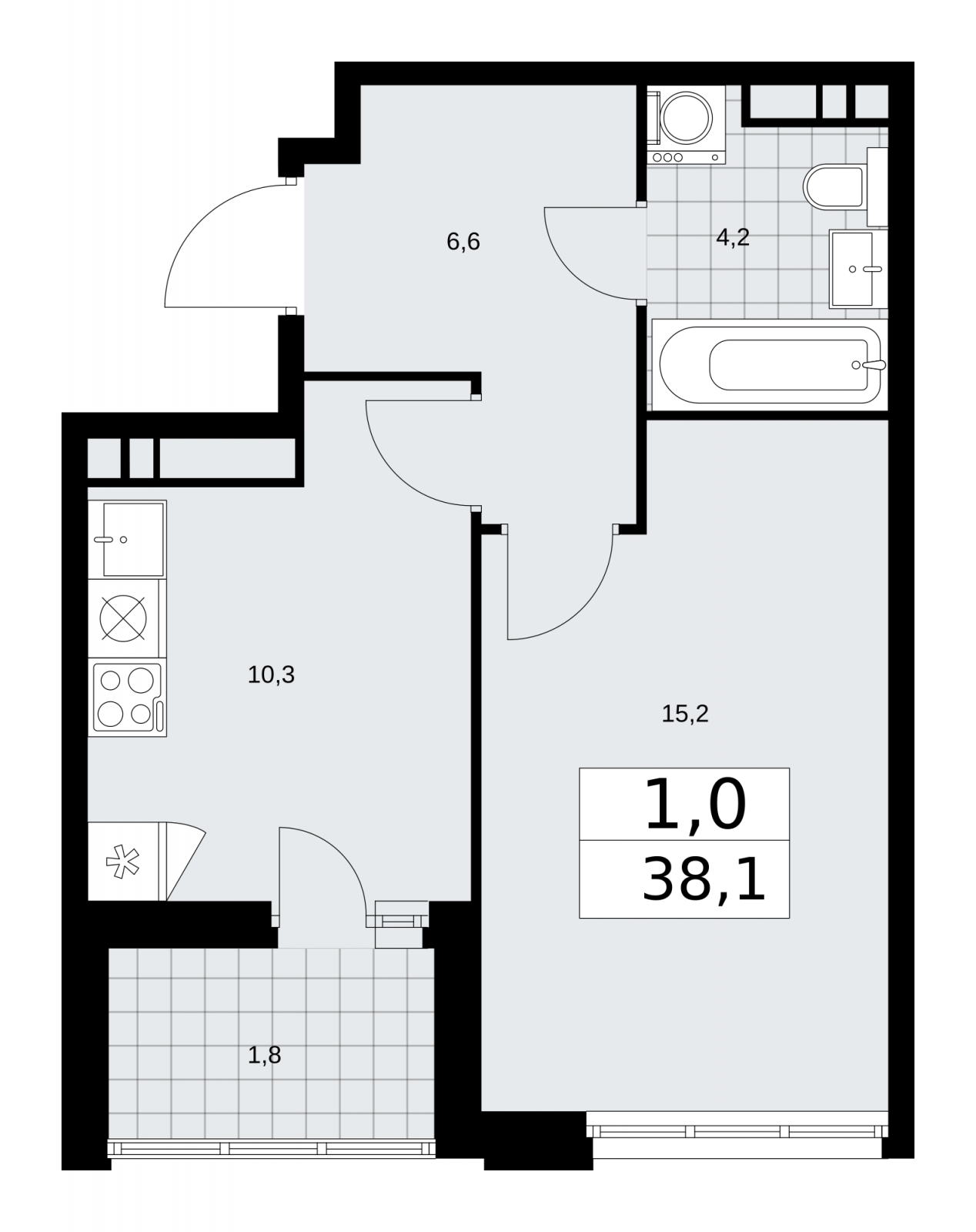 1-комнатная квартира с отделкой в ЖК Дзен-кварталы на 8 этаже в 4 секции. Сдача в 1 кв. 2025 г.