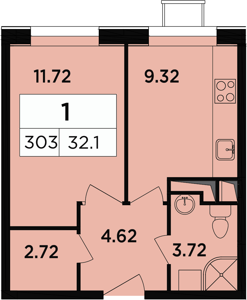 1-комнатная квартира с отделкой в ЖК Легендарный Квартал на Березовой  аллее на 11 этаже в 1 секции. Сдача в 3 кв. 2019 г.