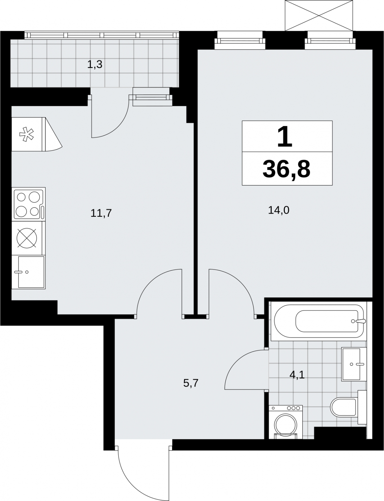 3-комнатная квартира в ЖК Дзен-кварталы на 17 этаже в 1 секции. Сдача в 2 кв. 2025 г.