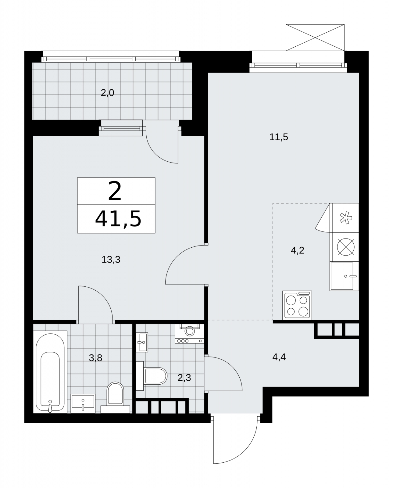 3-комнатная квартира в ЖК Дзен-кварталы на 7 этаже в 4 секции. Сдача в 2 кв. 2025 г.