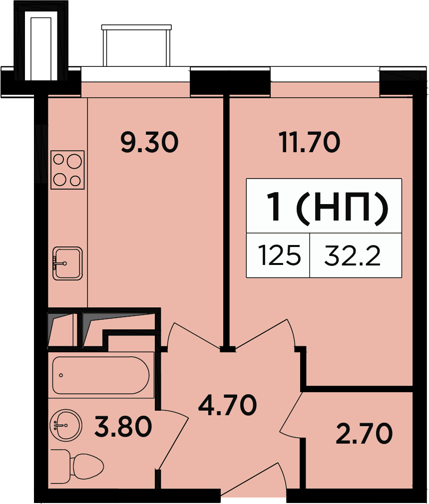 2-комнатная квартира с отделкой в мкр. Новое Медведково на 4 этаже в 1 секции. Сдача в 2 кв. 2023 г.