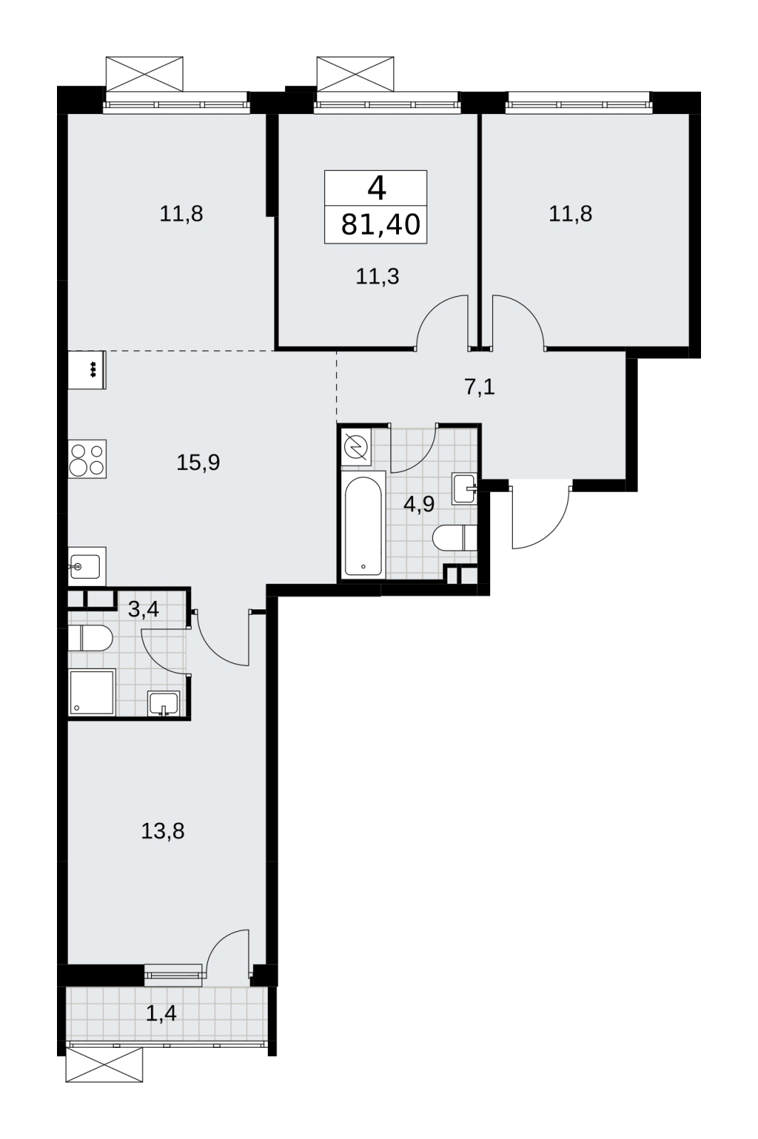 2-комнатная квартира с отделкой в ЖК Скандинавия на 2 этаже в 1 секции. Сдача в 3 кв. 2024 г.