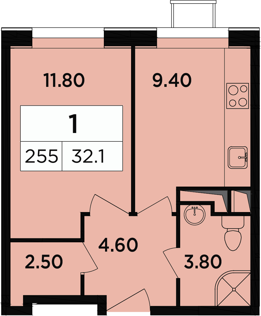 2-комнатная квартира в мкр. Новое Медведково на 2 этаже в 1 секции. Сдача в 3 кв. 2021 г.