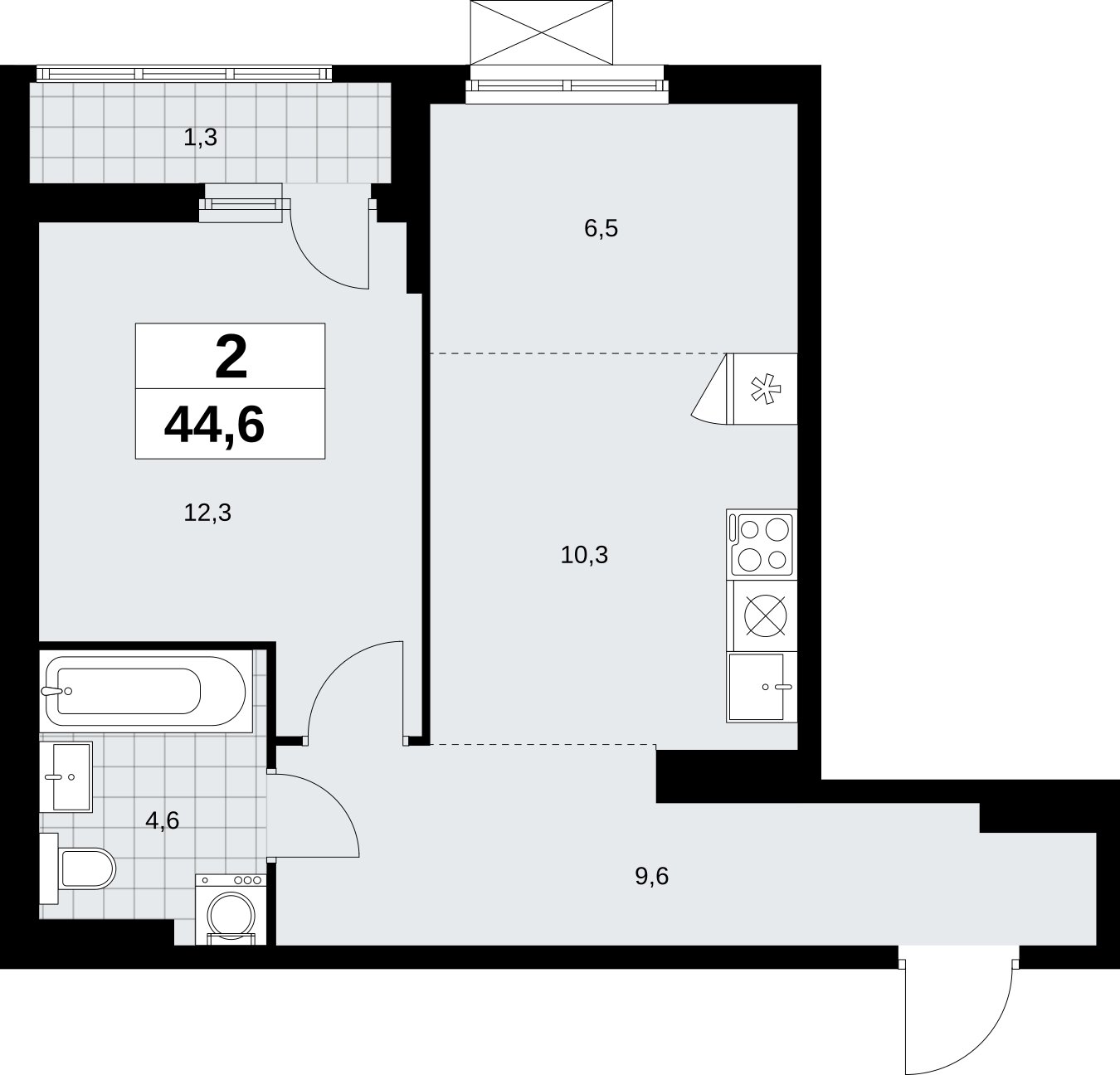 1-комнатная квартира с отделкой в Брусника в Академическом на 3 этаже в 6 секции. Сдача в 3 кв. 2026 г.