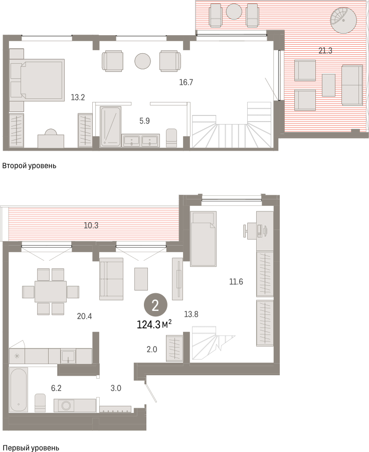 2-комнатная квартира с отделкой в ЖК Дзен-кварталы на 9 этаже в 3 секции. Сдача в 3 кв. 2026 г.