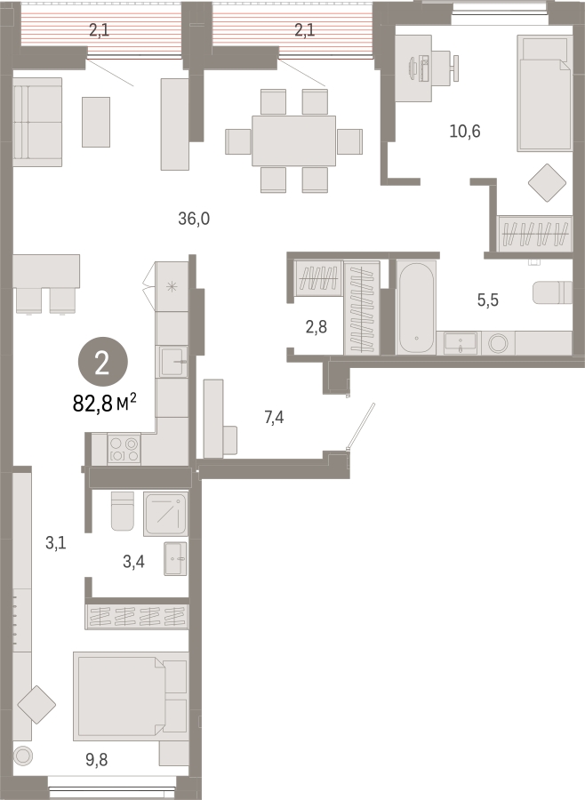 1-комнатная квартира (Студия) с отделкой в ЖК Дзен-кварталы на 7 этаже в 2 секции. Сдача в 2 кв. 2026 г.