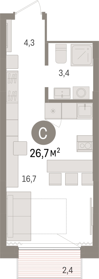 3-комнатная квартира с отделкой в ЖК Дзен-кварталы на 6 этаже в 4 секции. Сдача в 3 кв. 2026 г.