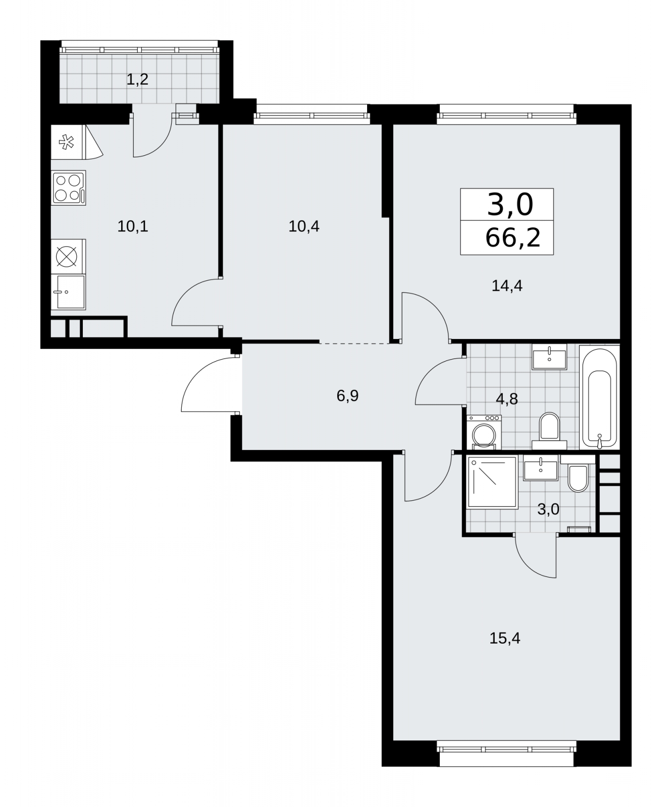 2-комнатная квартира с отделкой в ЖК ВТБ Арена Парк на 10 этаже в 1 секции. Дом сдан.
