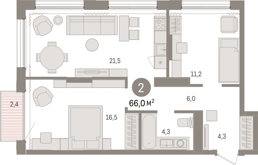3-комнатная квартира с отделкой в ЖК Дзен-кварталы на 9 этаже в 2 секции. Сдача в 3 кв. 2026 г.