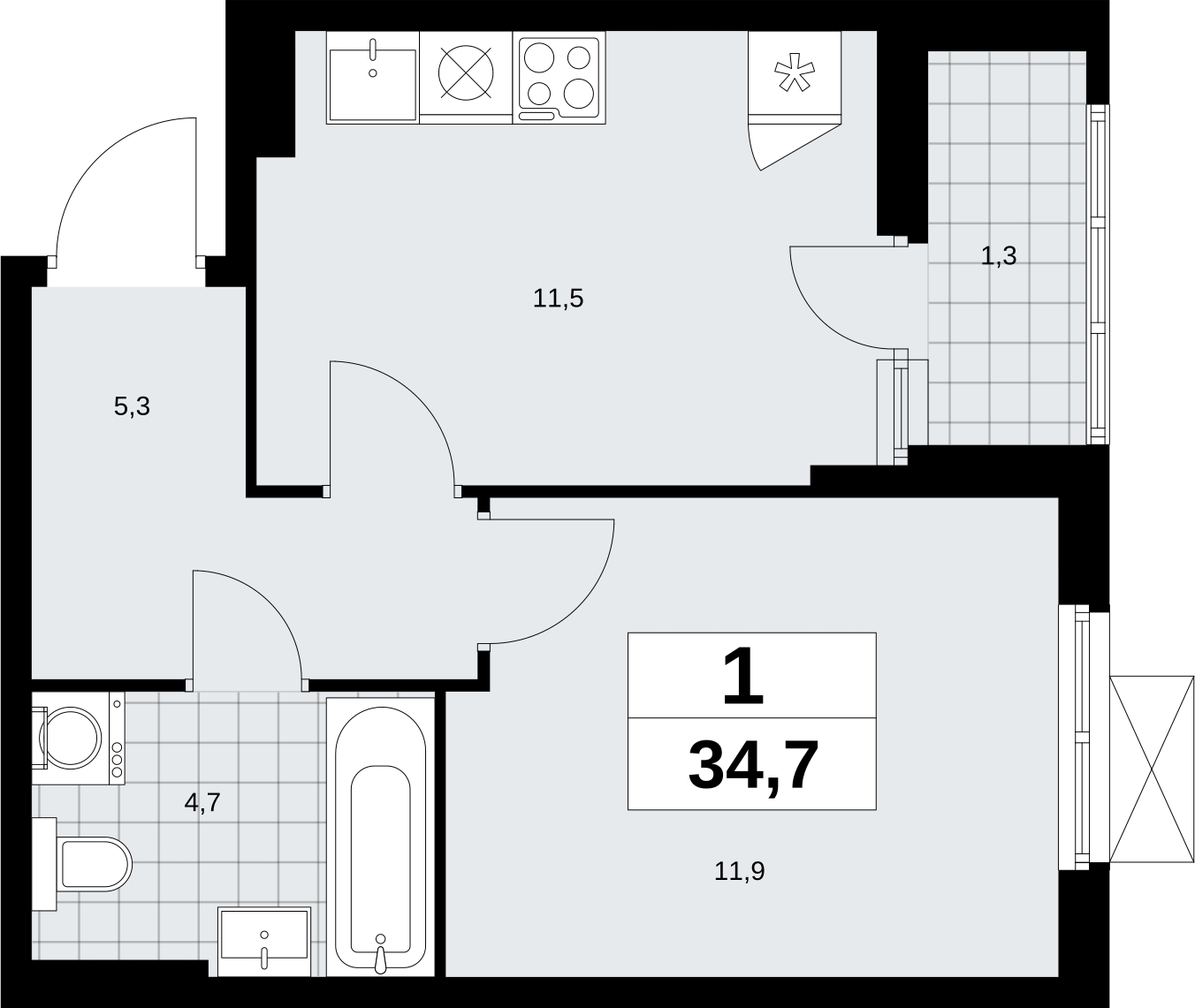 3-комнатная квартира с отделкой в ЖК Дзен-кварталы на 4 этаже в 3 секции. Сдача в 2 кв. 2026 г.