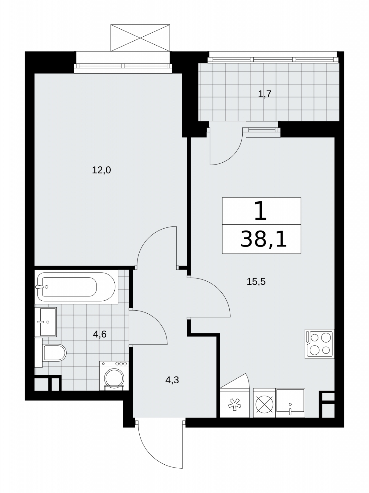 1-комнатная квартира с отделкой в ЖК Руставели 14 на 23 этаже в 1 секции. Сдача в 3 кв. 2024 г.