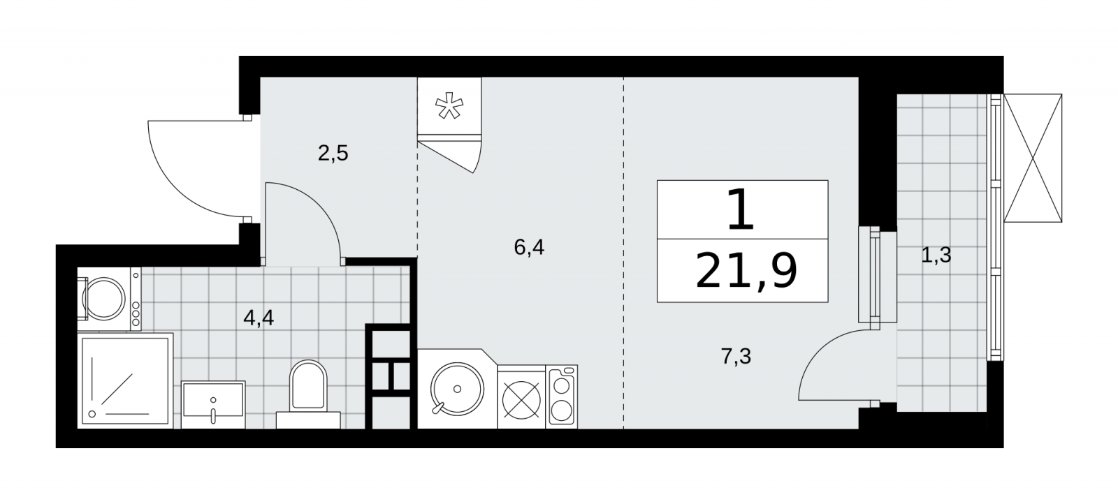 4-комнатная квартира в ЖК Скандинавия на 9 этаже в 2 секции. Сдача в 3 кв. 2025 г.