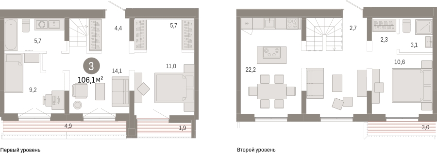 1-комнатная квартира (Студия) с отделкой в ЖК Дзен-кварталы на 18 этаже в 1 секции. Сдача в 3 кв. 2026 г.