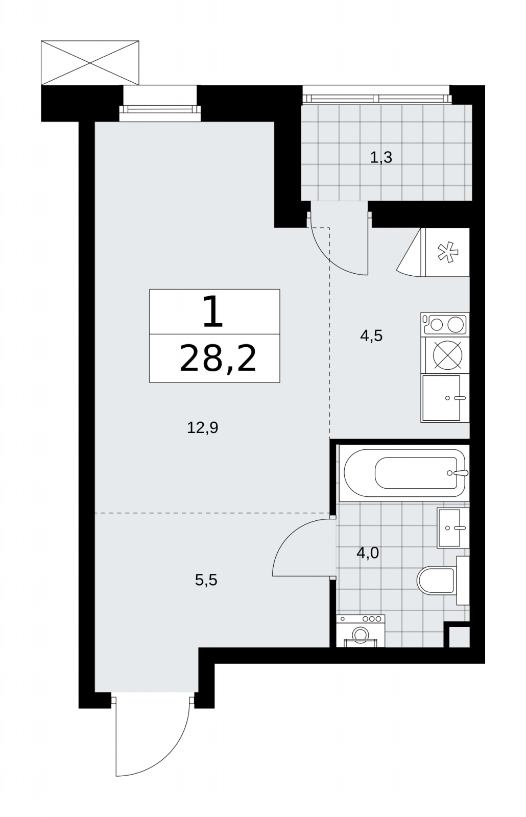 1-комнатная квартира (Студия) с отделкой в ЖК Волжский парк на 18 этаже в 1 секции. Сдача в 4 кв. 2023 г.