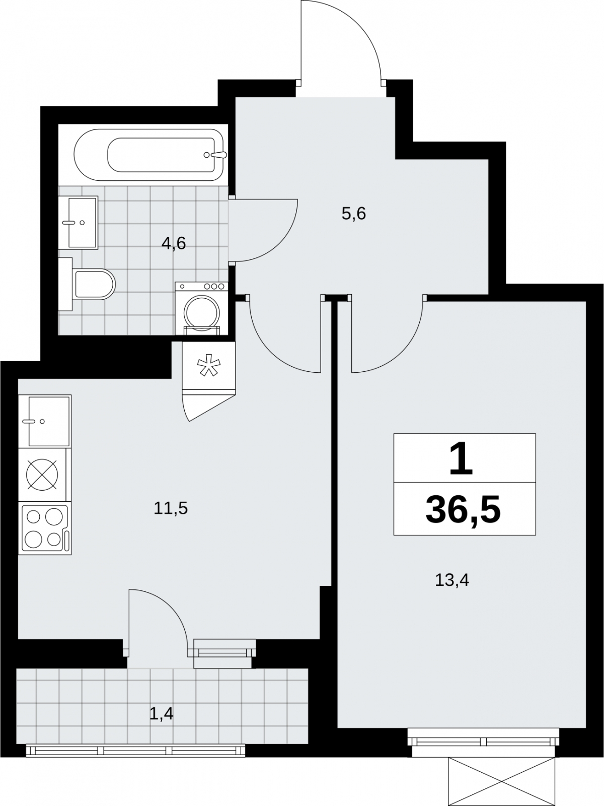 3-комнатная квартира с отделкой в ЖК Настоящее на 14 этаже в 1 секции. Сдача в 4 кв. 2022 г.