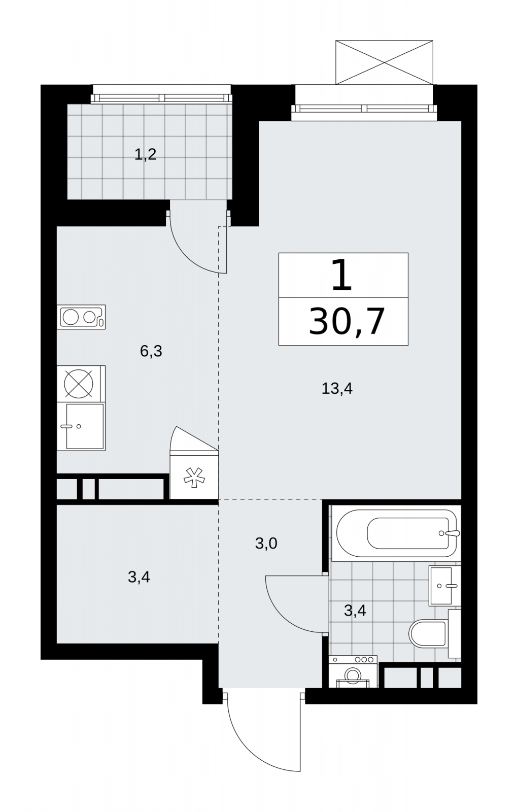 3-комнатная квартира с отделкой в ЖК Настоящее на 3 этаже в 3 секции. Сдача в 4 кв. 2022 г.
