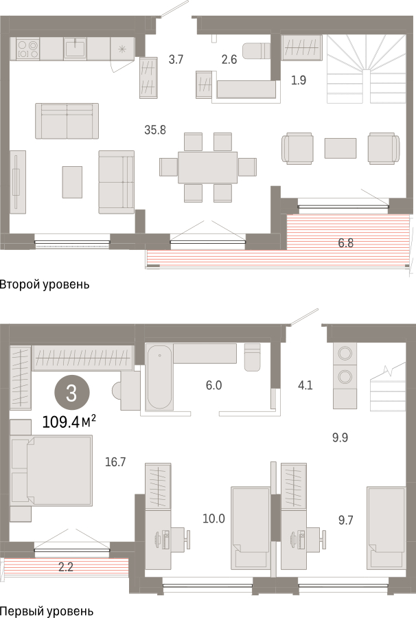 1-комнатная квартира с отделкой в ЖК RedRock на 6 этаже в 1 секции. Сдача в 2 кв. 2024 г.