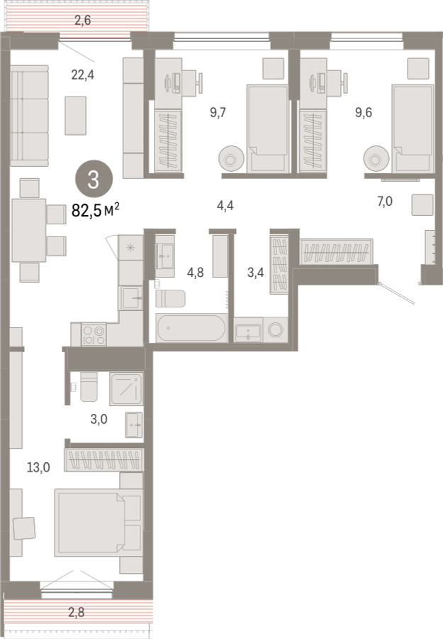 1-комнатная квартира с отделкой в ЖК Дзен-кварталы на 8 этаже в 3 секции. Сдача в 3 кв. 2026 г.