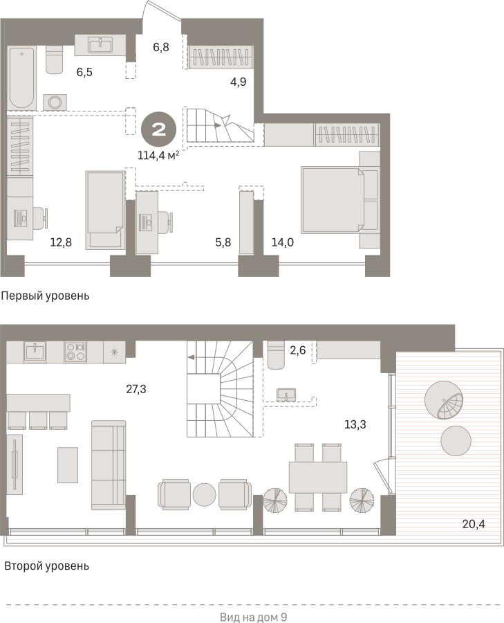 1-комнатная квартира (Студия) в ЖК Дзен-кварталы на 7 этаже в 5 секции. Сдача в 1 кв. 2026 г.