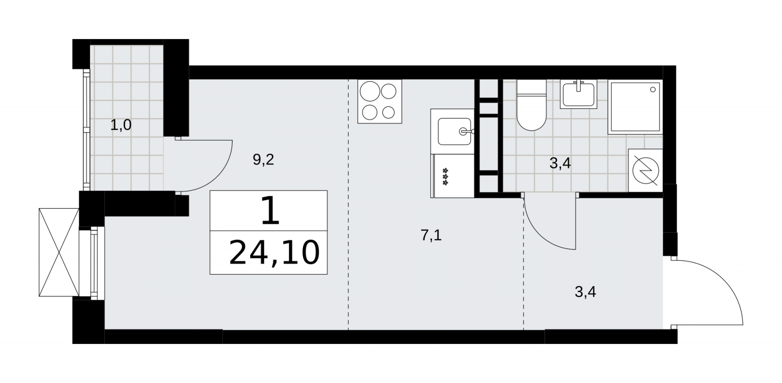 4-комнатная квартира в ЖК Скандинавия на 4 этаже в 2 секции. Сдача в 3 кв. 2025 г.