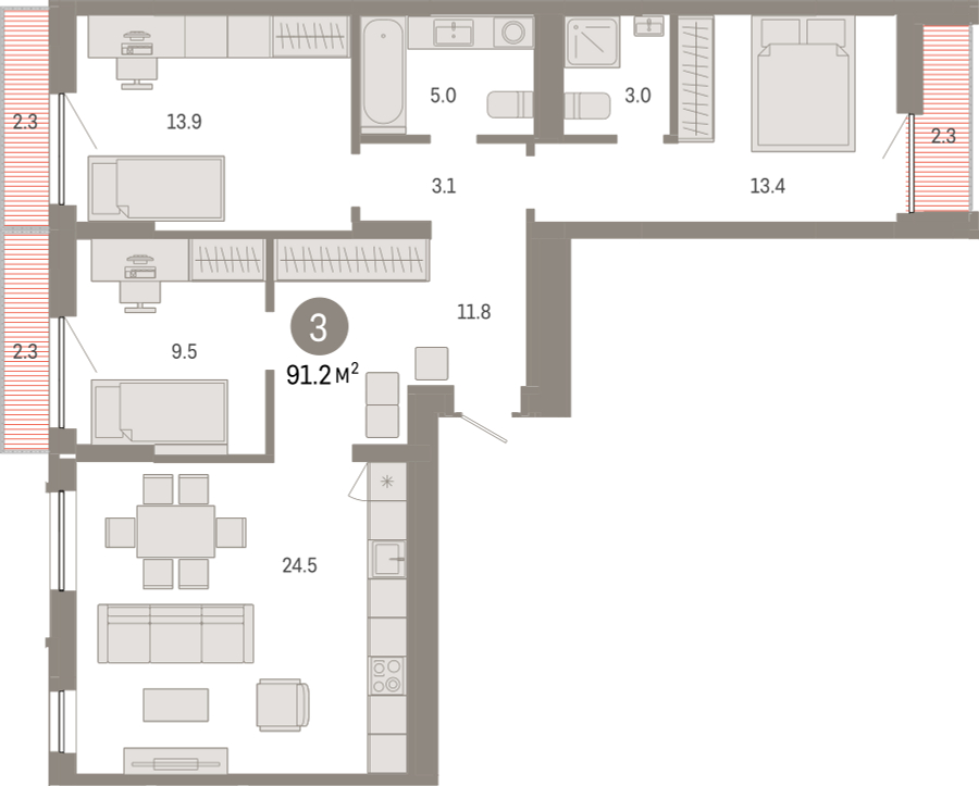1-комнатная квартира в ЖК Дзен-кварталы на 12 этаже в 1 секции. Сдача в 1 кв. 2026 г.