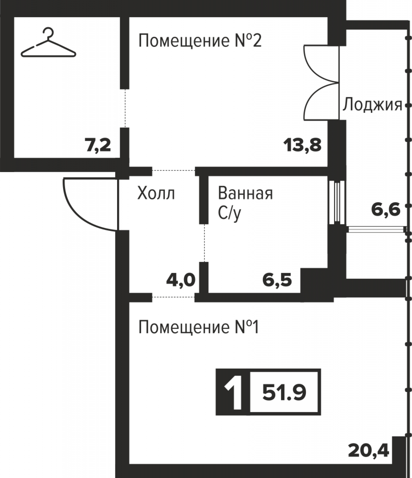2-комнатная квартира с отделкой в ЖК Октябрьский на Туре на 6 этаже в 3 секции. Сдача в 1 кв. 2026 г.