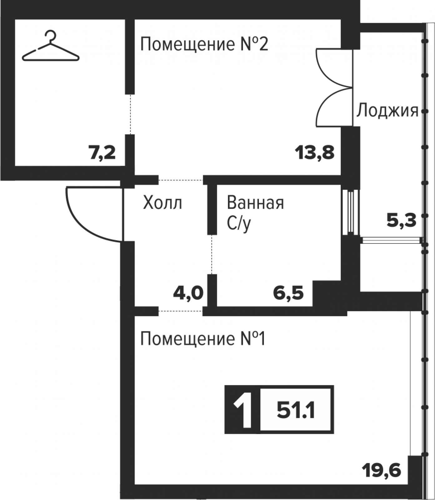 2-комнатная квартира с отделкой в ЖК Октябрьский на Туре на 7 этаже в 3 секции. Сдача в 1 кв. 2026 г.