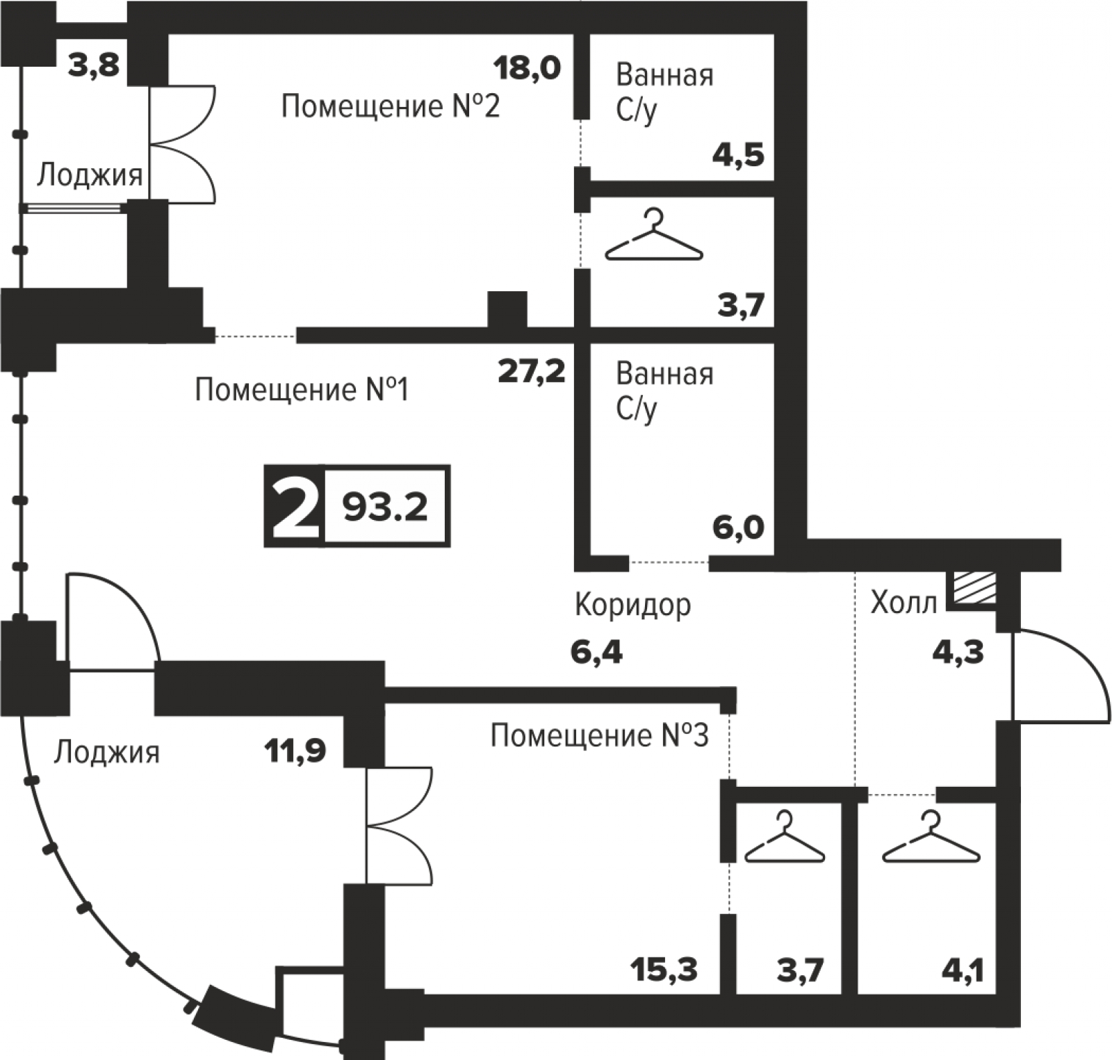 2-комнатная квартира с отделкой в ЖК Октябрьский на Туре на 7 этаже в 5 секции. Сдача в 1 кв. 2026 г.
