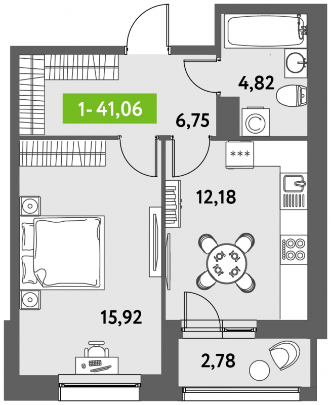 3-комнатная квартира с отделкой в ЖК Октябрьский на Туре на 9 этаже в 1 секции. Сдача в 2 кв. 2025 г.