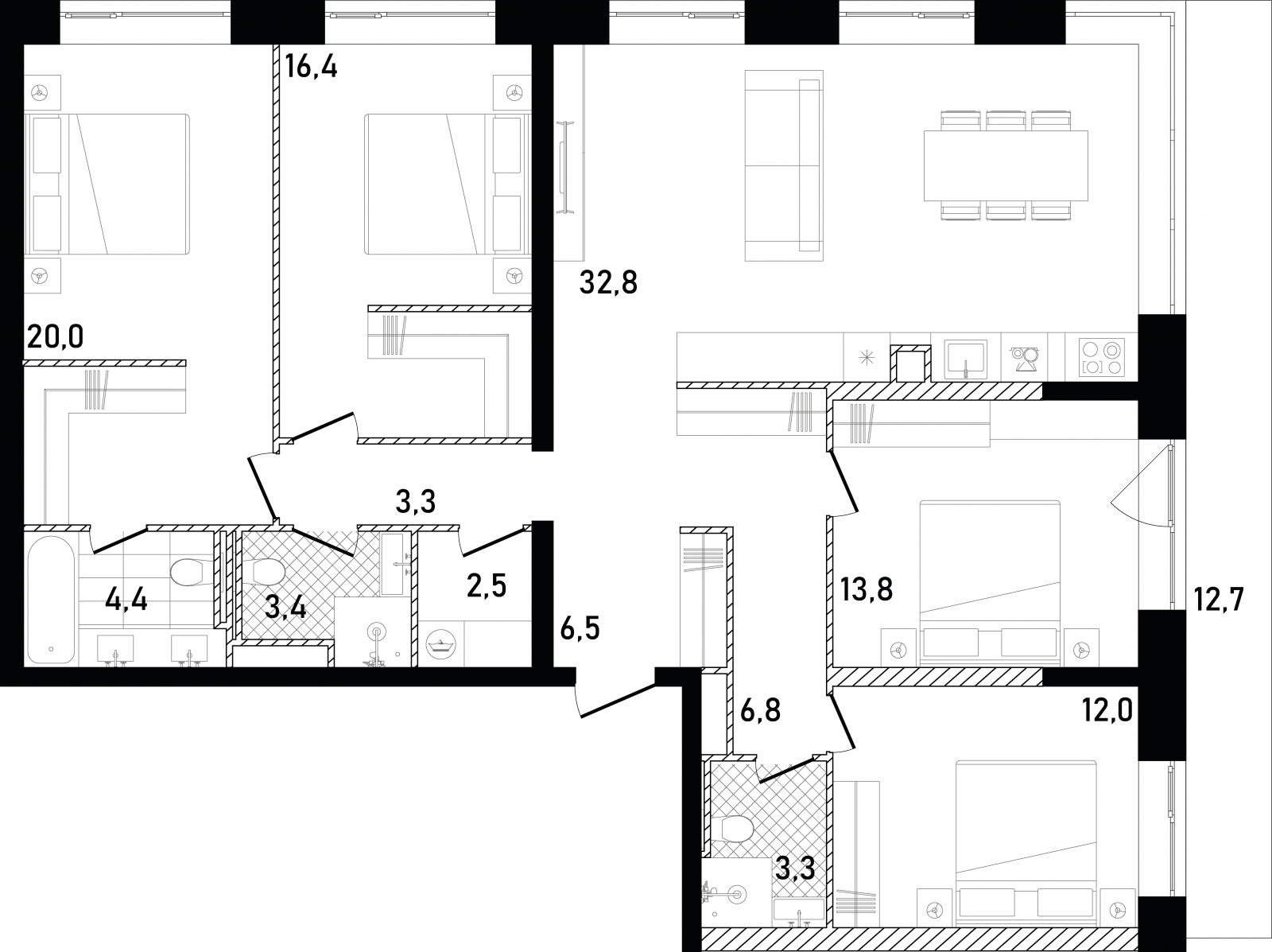 1-комнатная квартира (Студия) в ЖК М_5 на 4 этаже в 1 секции. Сдача в 3 кв. 2025 г.