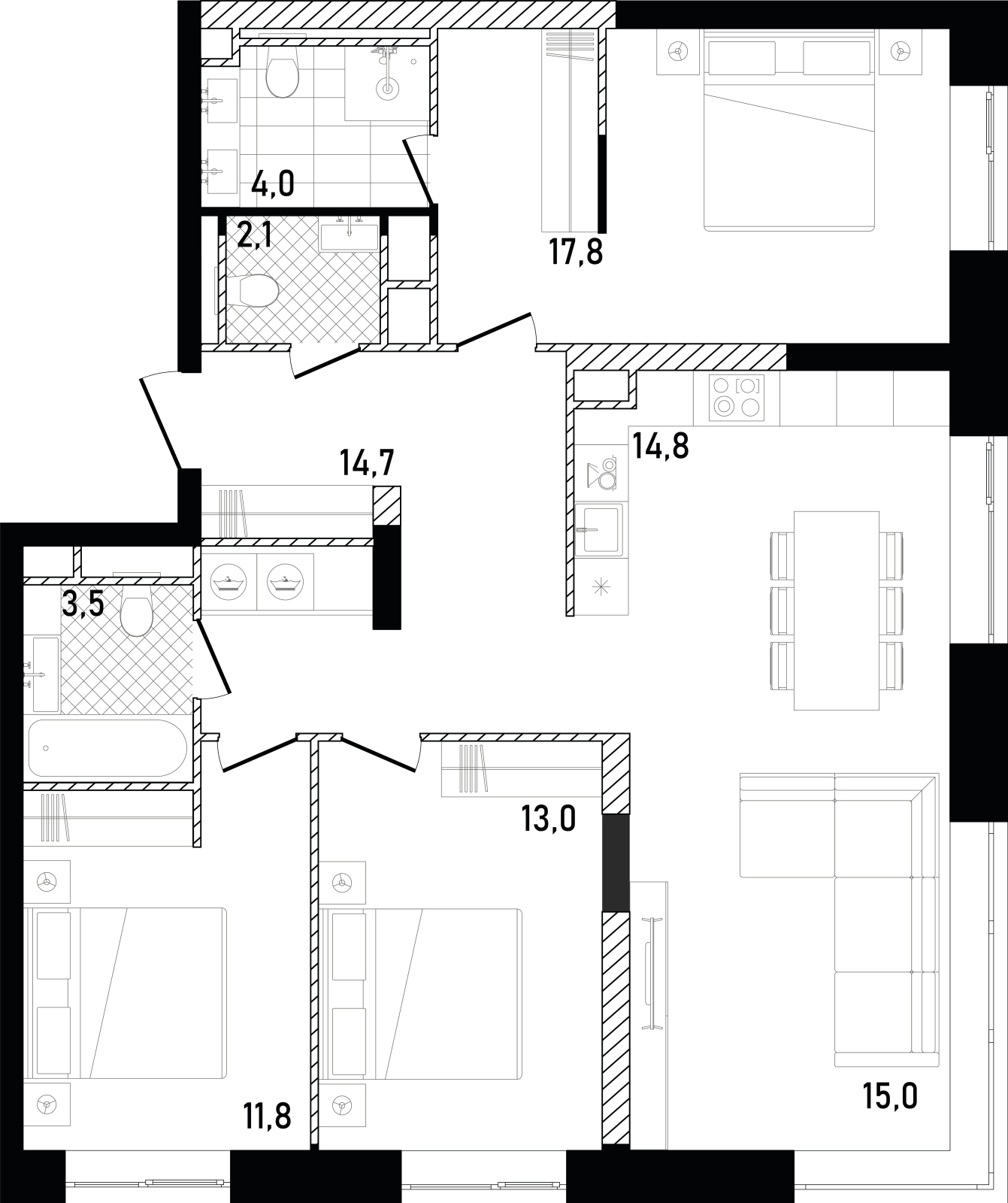 1-комнатная квартира (Студия) в ЖК М_5 на 10 этаже в 1 секции. Сдача в 3 кв. 2025 г.