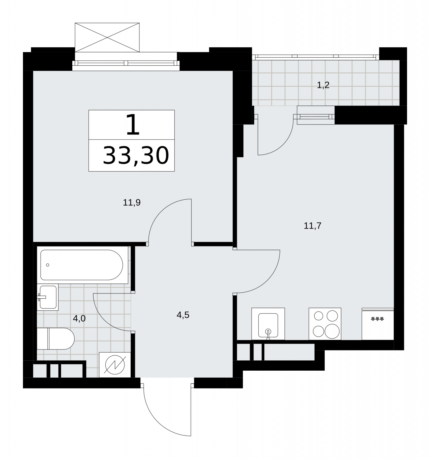 1-комнатная квартира в ЖК ЗИЛАРТ на 2 этаже в 1 секции. Сдача в 2 кв. 2022 г.