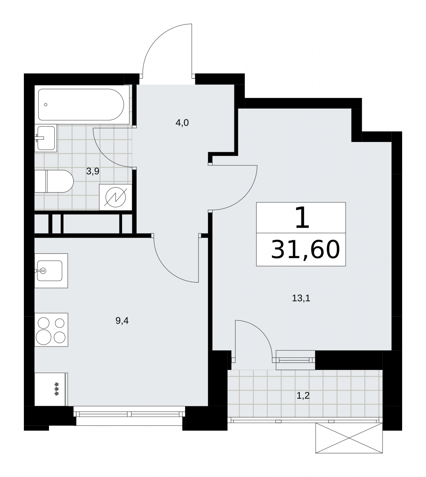 1-комнатная квартира с отделкой в ЖК Скандинавия на 3 этаже в 1 секции. Сдача в 4 кв. 2025 г.