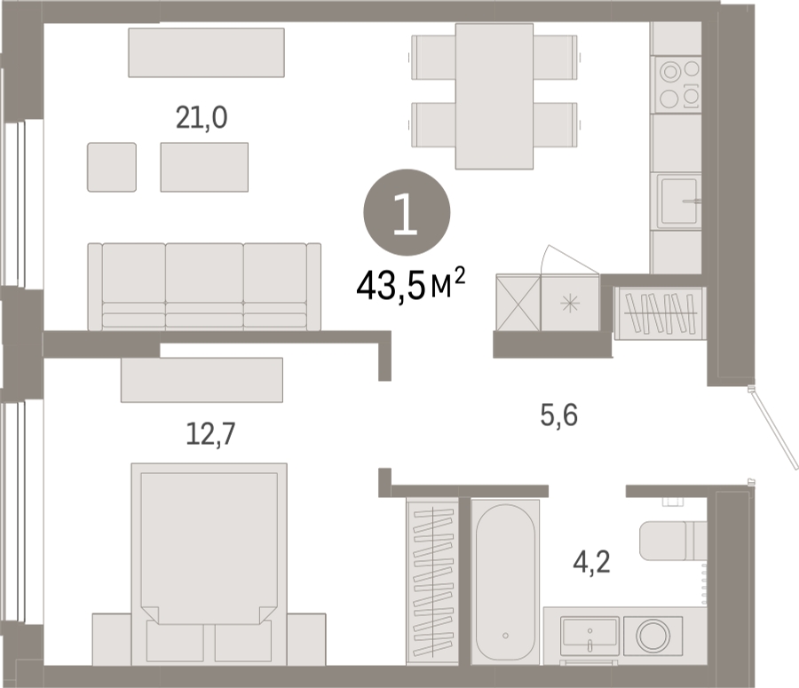 3-комнатная квартира с отделкой в ЖК Дзен-кварталы на 5 этаже в 5 секции. Сдача в 3 кв. 2026 г.