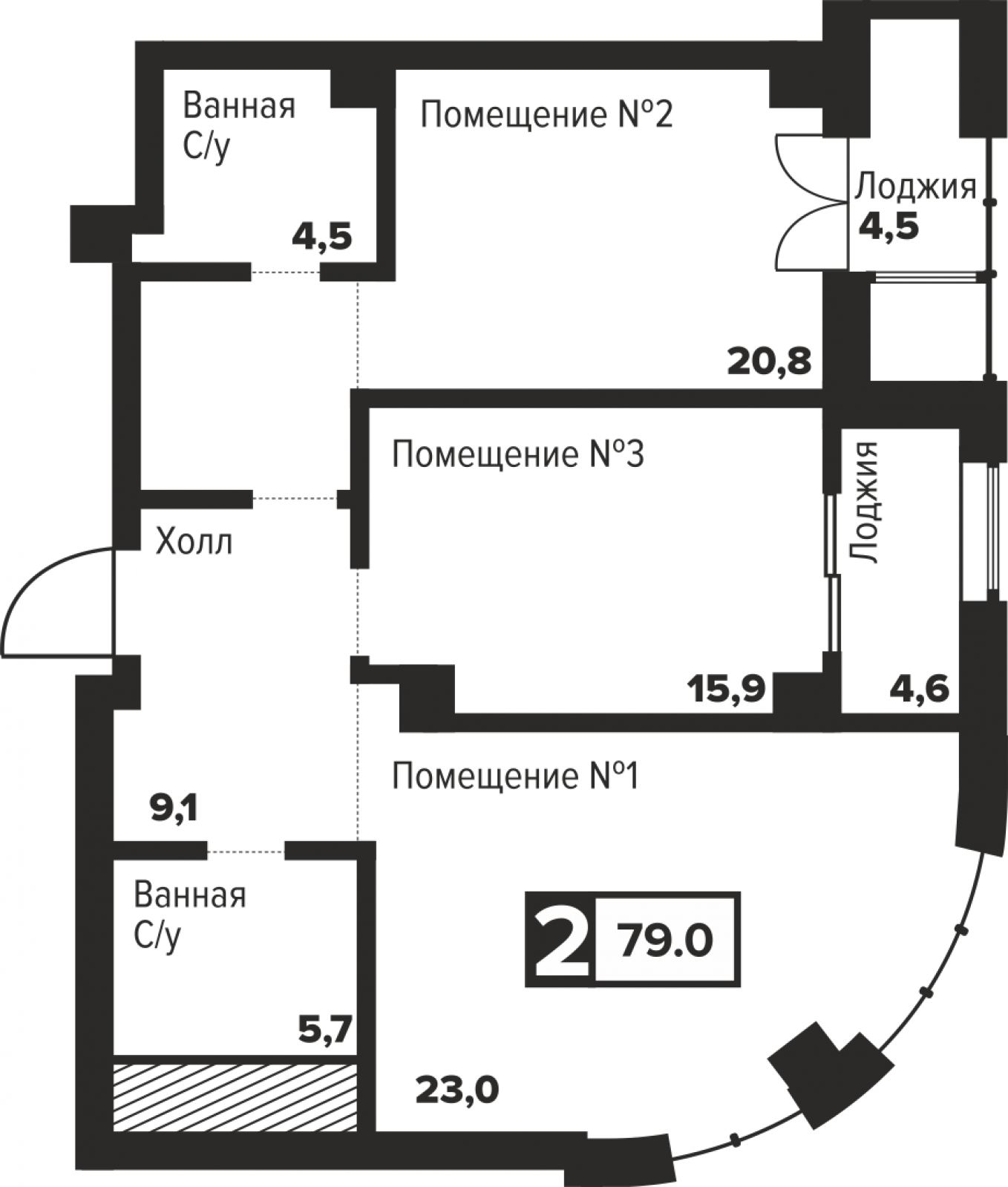 1-комнатная квартира (Студия) с отделкой в ЖК Октябрьский на Туре на 11 этаже в 1 секции. Сдача в 2 кв. 2025 г.