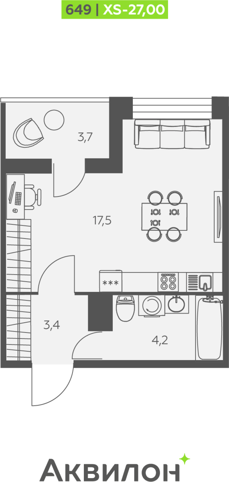 3-комнатная квартира с отделкой в ЖК Октябрьский на Туре на 2 этаже в 2 секции. Сдача в 2 кв. 2025 г.